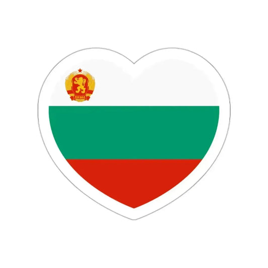 Heart Flag of Bulgaria 1946-1948 - STICKER Vinyl Die-Cut Decal White Die-Cut 2 Inch - The Sticker Space