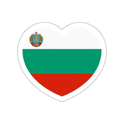 Heart Flag of Bulgaria 1948-1967 - STICKER Vinyl Die-Cut Decal White Die-Cut 4 Inch - The Sticker Space