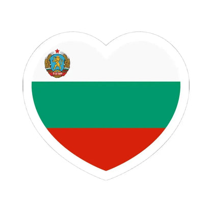 Heart Flag of Bulgaria 1948-1967 - STICKER Vinyl Kiss-Cut Decal 4 Inch White - The Sticker Space