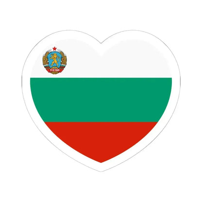 Heart Flag of Bulgaria 1948-1967 - STICKER Vinyl Kiss-Cut Decal 6 Inch White - The Sticker Space