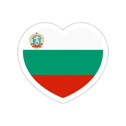 Heart Flag of Bulgaria 1971-1990 - STICKER Vinyl Die-Cut Decal White Die-Cut 2 Inch - The Sticker Space