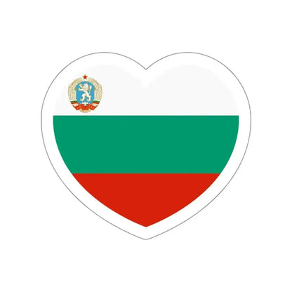 Heart Flag of Bulgaria 1971-1990 - STICKER Vinyl Die-Cut Decal White Die-Cut 3 Inch - The Sticker Space