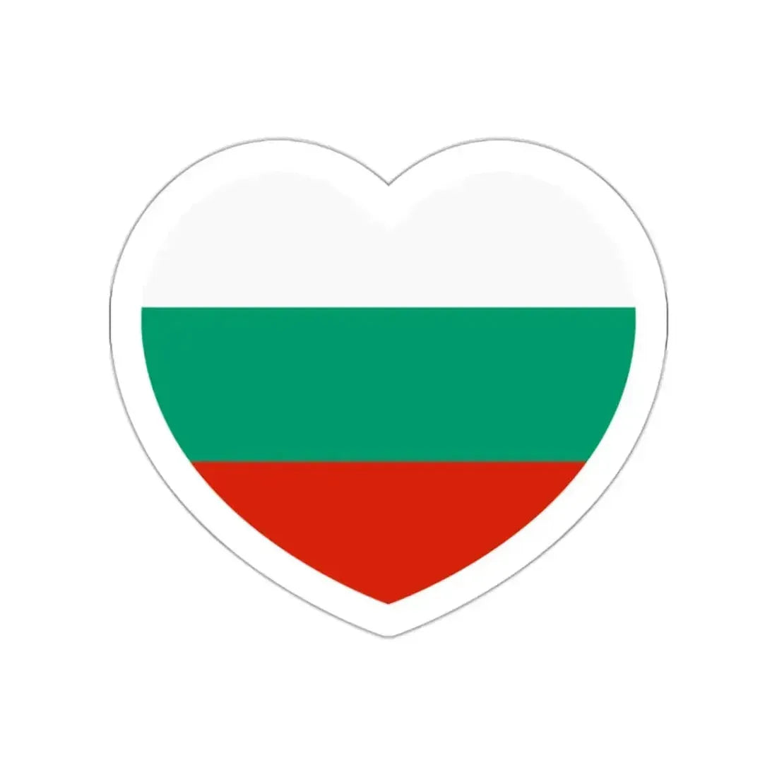 Heart Flag of Bulgaria - STICKER Vinyl Die-Cut Decal White Die-Cut 2 Inch - The Sticker Space