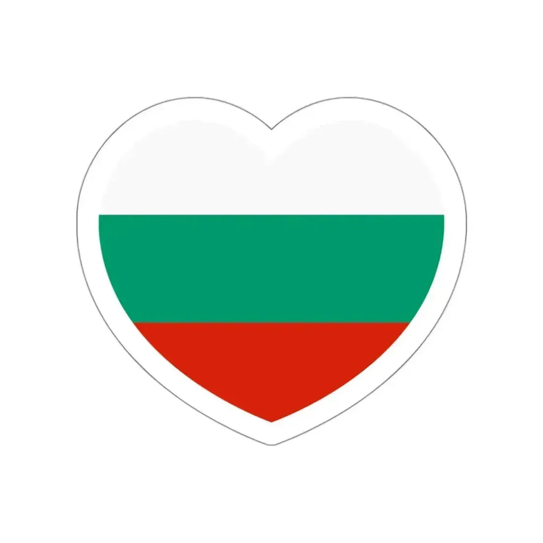 Heart Flag of Bulgaria - STICKER Vinyl Die-Cut Decal White Die-Cut 3 Inch - The Sticker Space