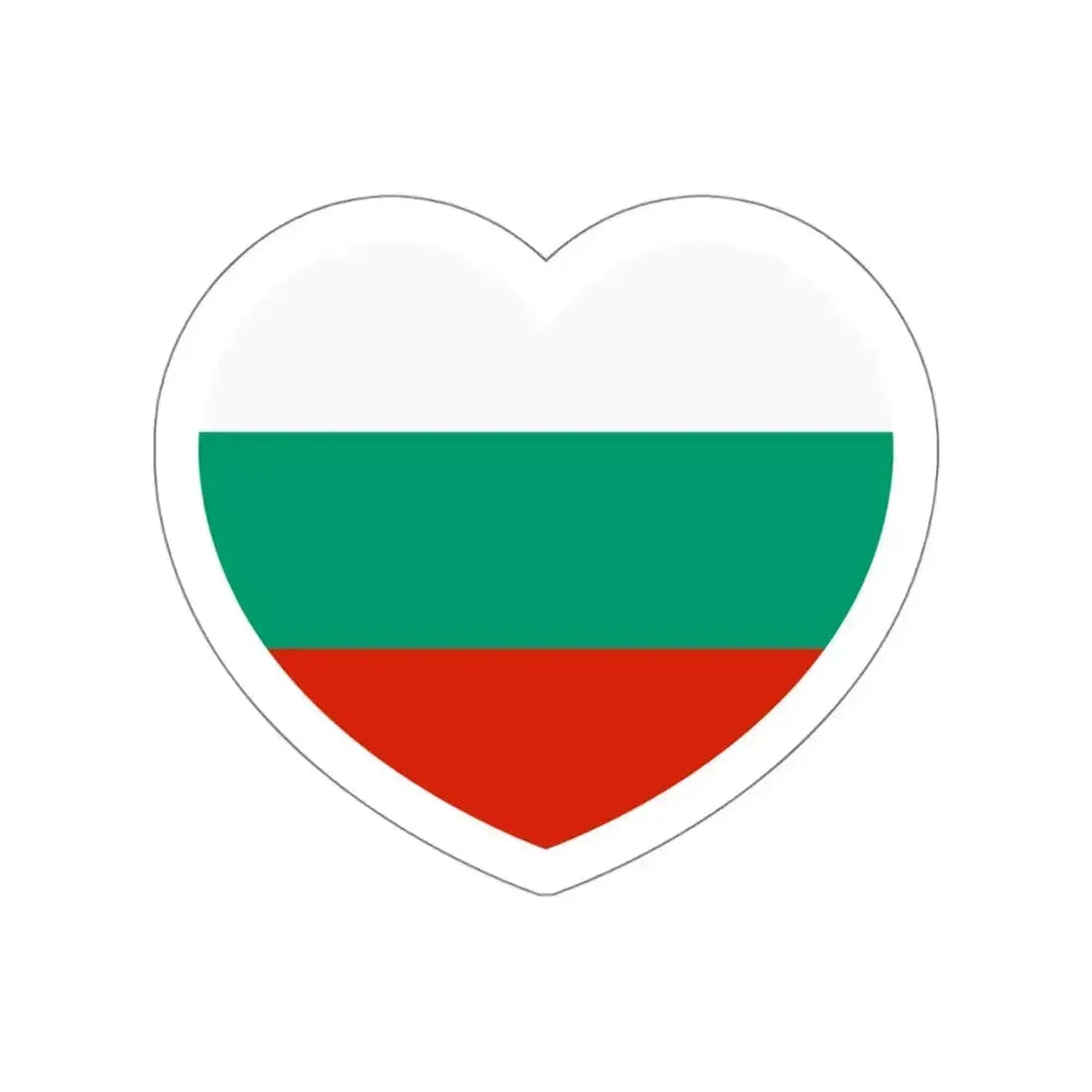Heart Flag of Bulgaria - STICKER Vinyl Die-Cut Decal White Die-Cut 6 Inch - The Sticker Space