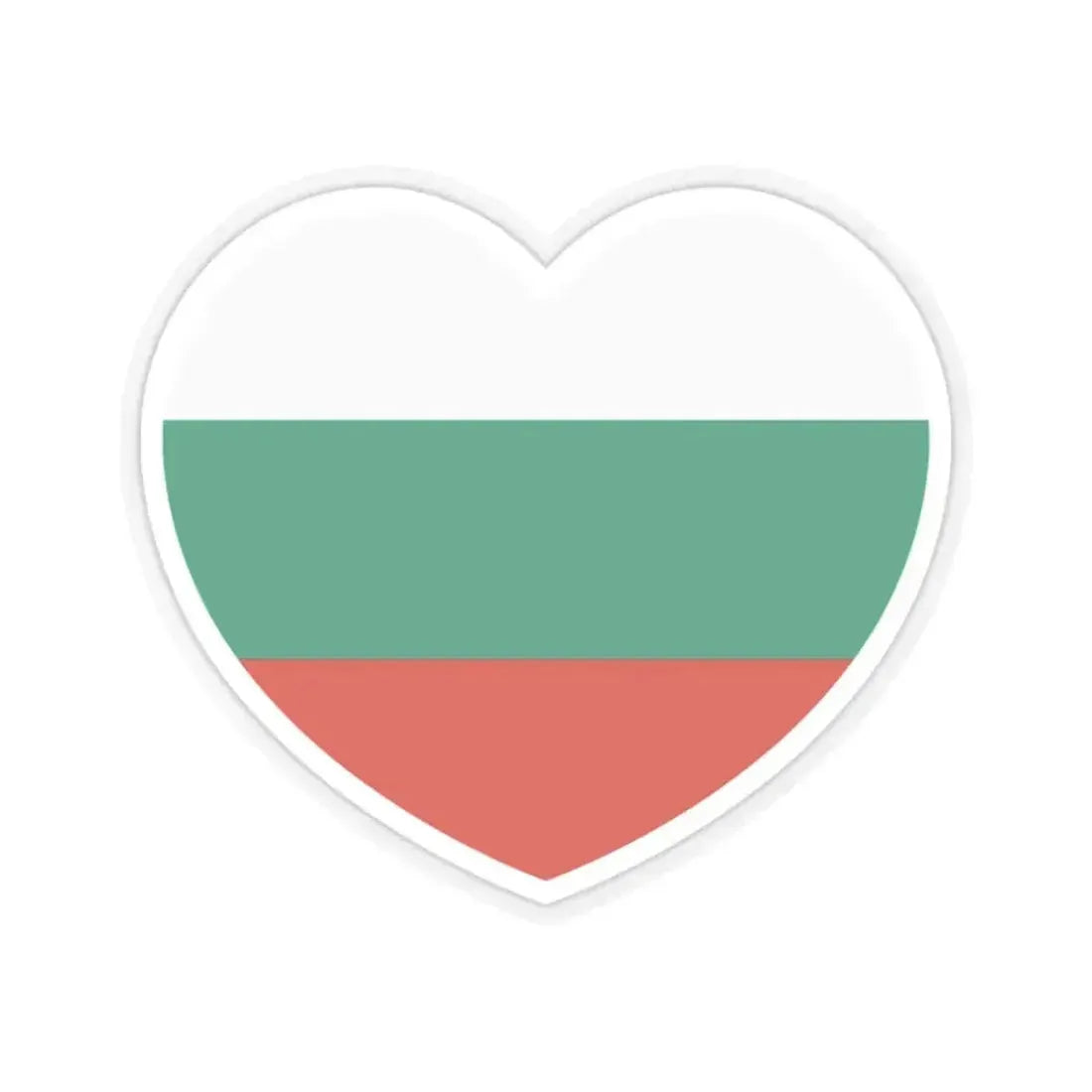 Heart Flag of Bulgaria - STICKER Vinyl Kiss-Cut Decal 2 Inch Transparent - The Sticker Space