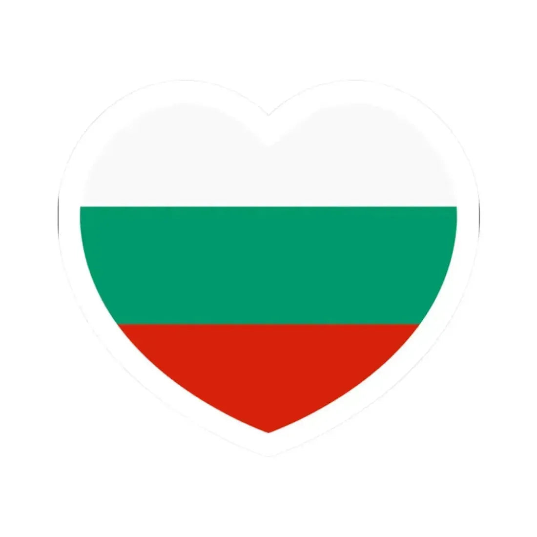 Heart Flag of Bulgaria - STICKER Vinyl Kiss-Cut Decal 2 Inch White - The Sticker Space