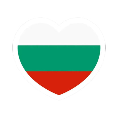 Heart Flag of Bulgaria - STICKER Vinyl Kiss-Cut Decal 2 Inch White - The Sticker Space