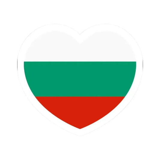 Heart Flag of Bulgaria - STICKER Vinyl Kiss-Cut Decal 2 Inch White - The Sticker Space