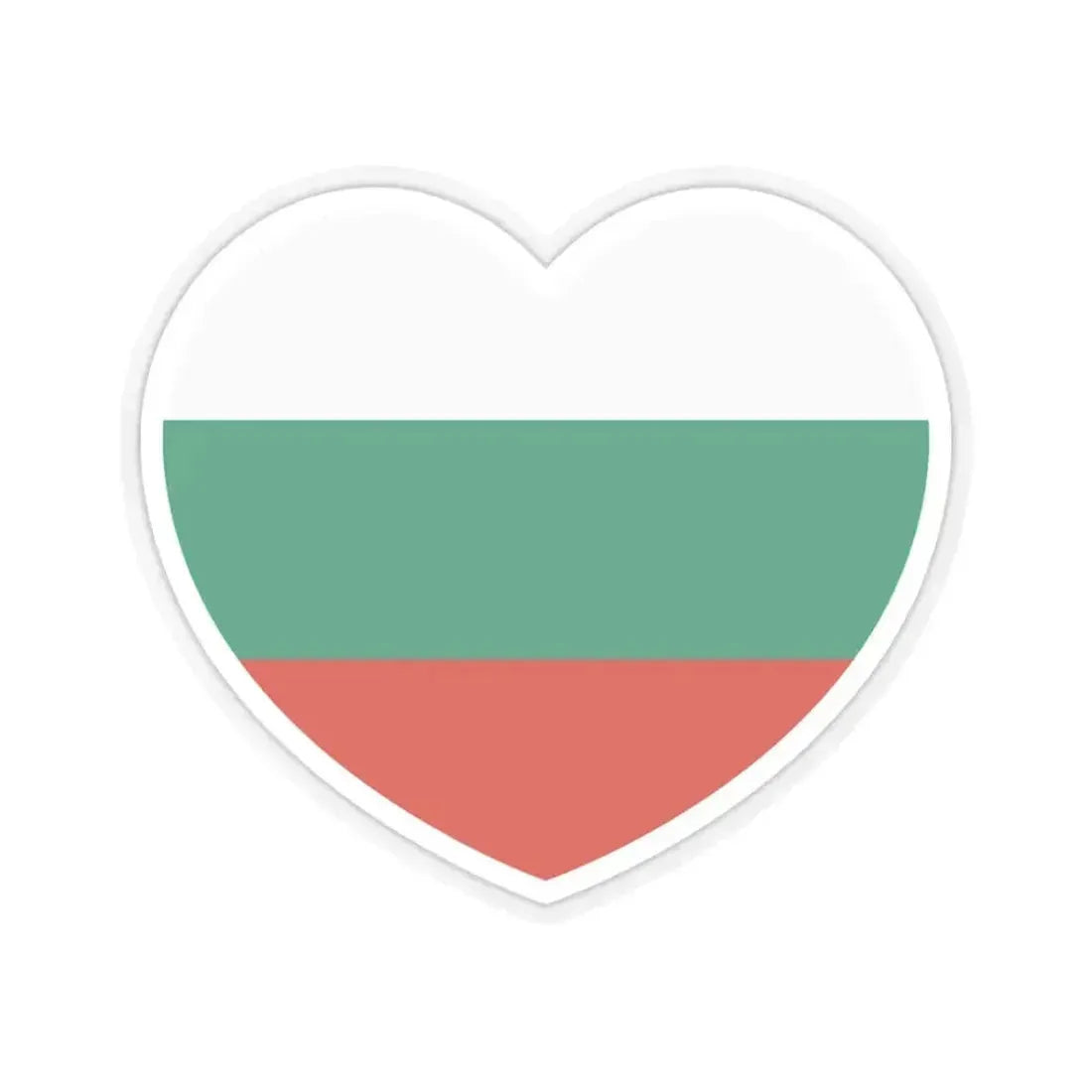 Heart Flag of Bulgaria - STICKER Vinyl Kiss-Cut Decal 3 Inch Transparent - The Sticker Space