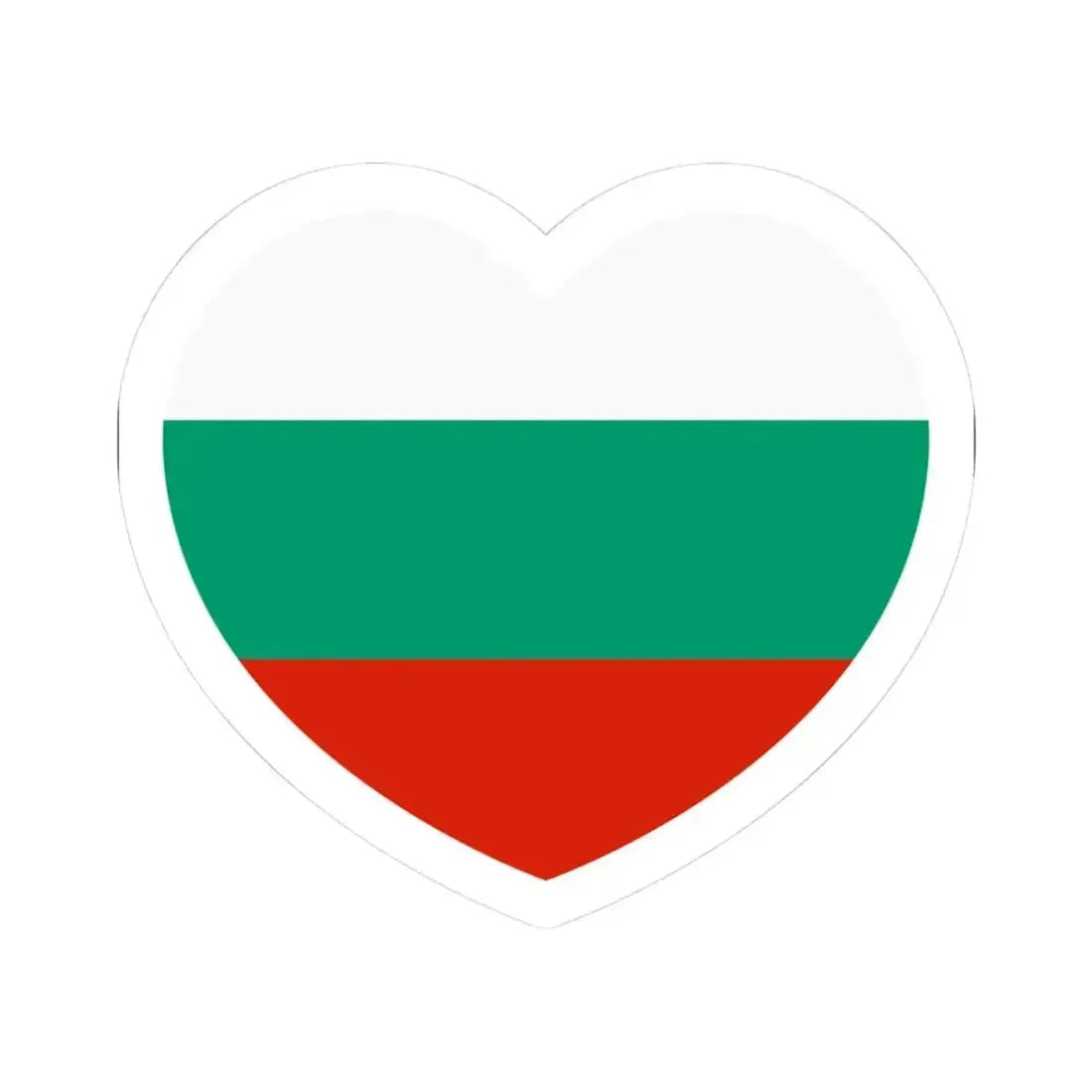 Heart Flag of Bulgaria - STICKER Vinyl Kiss-Cut Decal 3 Inch White - The Sticker Space