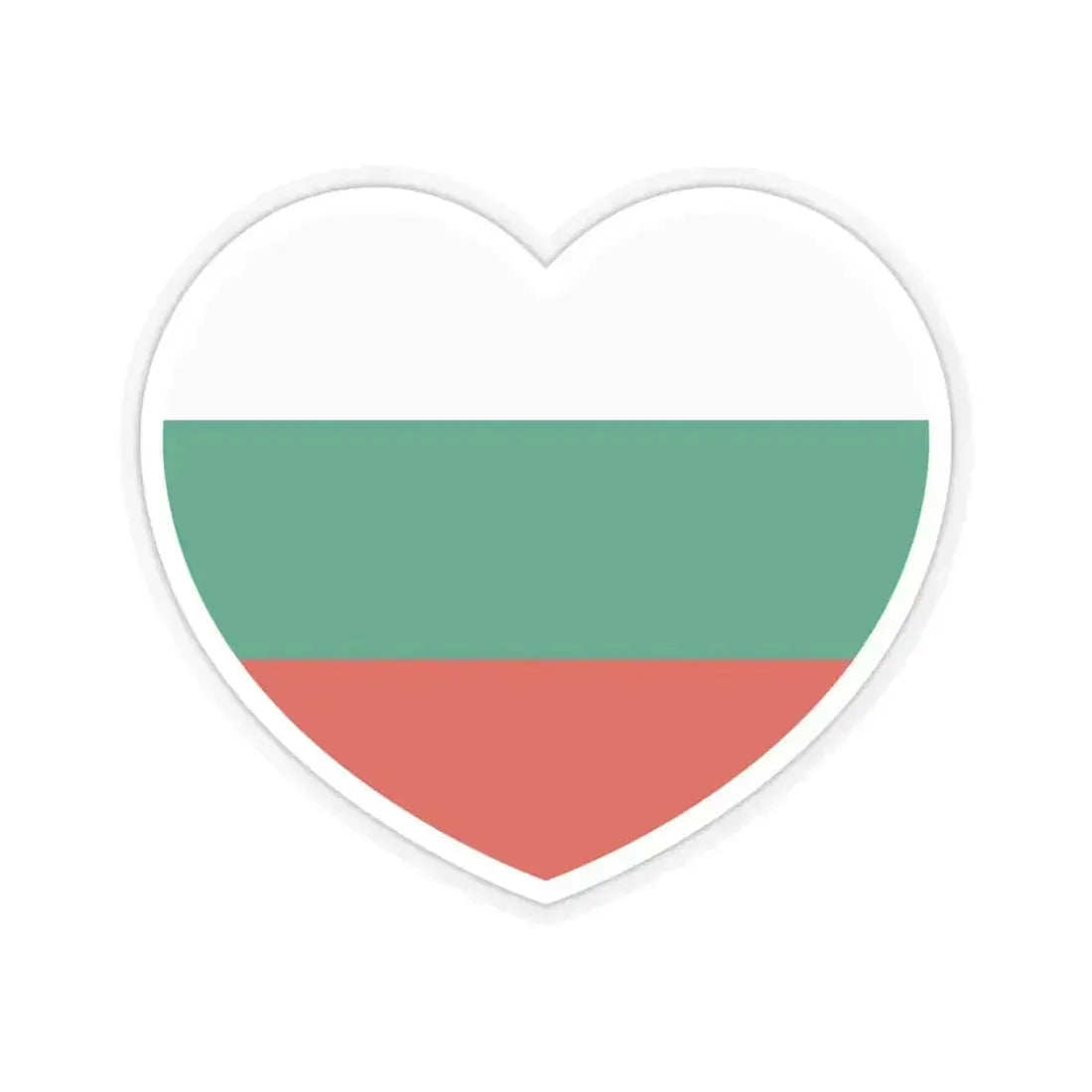 Heart Flag of Bulgaria - STICKER Vinyl Kiss-Cut Decal 4 Inch Transparent - The Sticker Space