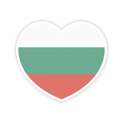 Heart Flag of Bulgaria - STICKER Vinyl Kiss-Cut Decal 4 Inch Transparent - The Sticker Space