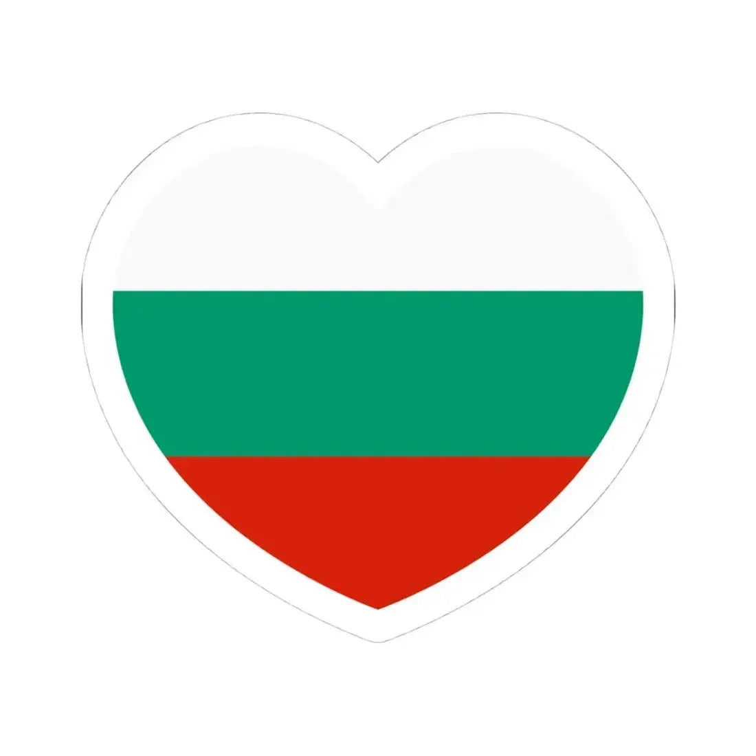 Heart Flag of Bulgaria - STICKER Vinyl Kiss-Cut Decal 4 Inch White - The Sticker Space