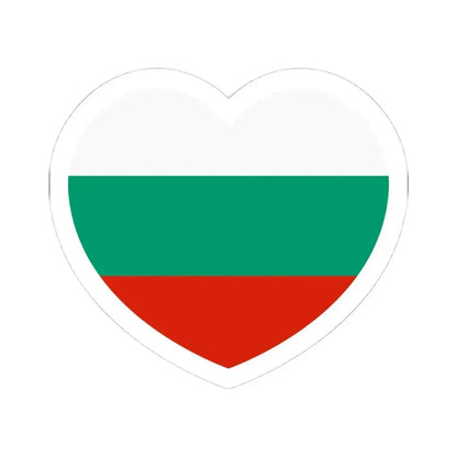 Heart Flag of Bulgaria - STICKER Vinyl Kiss-Cut Decal 4 Inch White - The Sticker Space