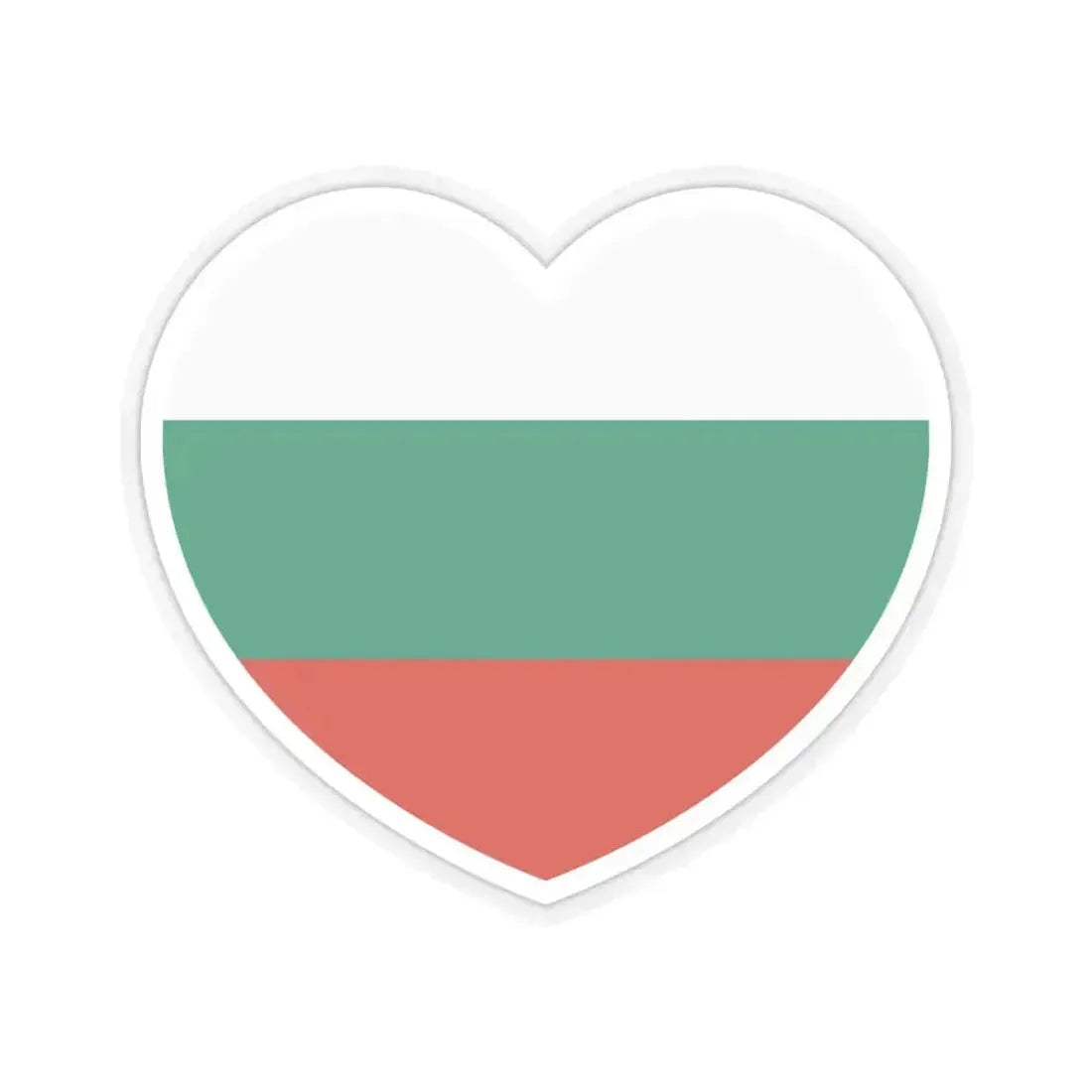 Heart Flag of Bulgaria - STICKER Vinyl Kiss-Cut Decal 6 Inch Transparent - The Sticker Space