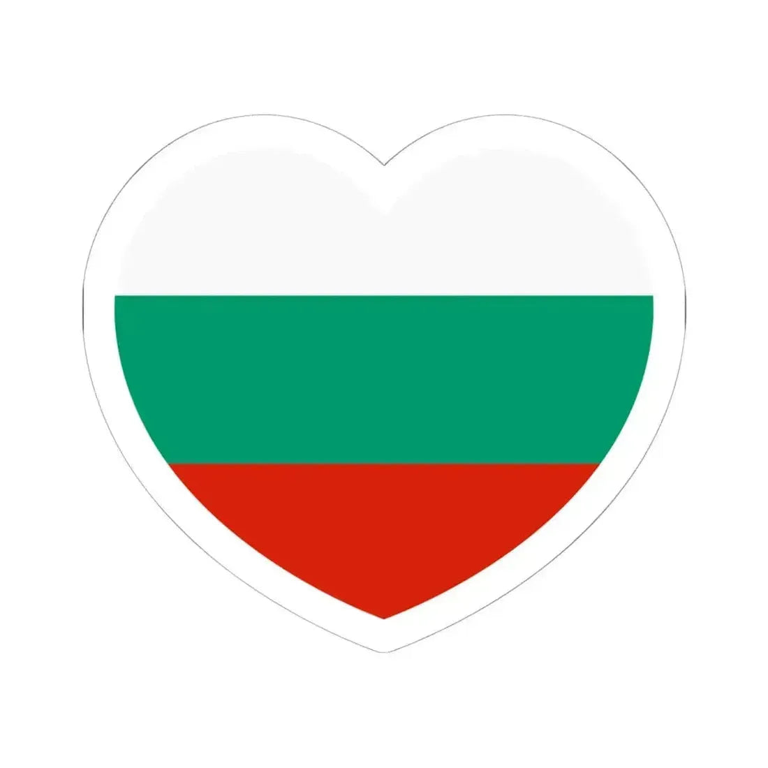 Heart Flag of Bulgaria - STICKER Vinyl Kiss-Cut Decal 6 Inch White - The Sticker Space