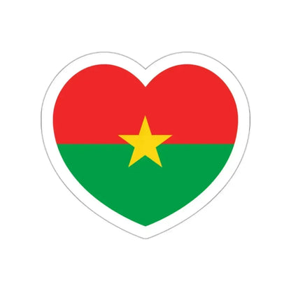 Heart Flag of Burkina Faso - STICKER Vinyl Die-Cut Decal White Die-Cut 2 Inch - The Sticker Space