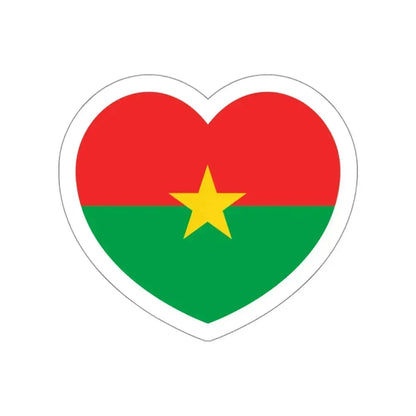 Heart Flag of Burkina Faso - STICKER Vinyl Die-Cut Decal White Die-Cut 3 Inch - The Sticker Space