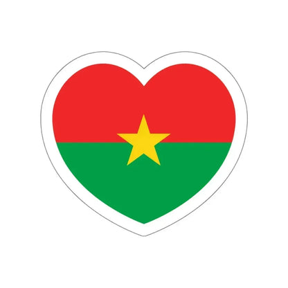 Heart Flag of Burkina Faso - STICKER Vinyl Die-Cut Decal White Die-Cut 4 Inch - The Sticker Space