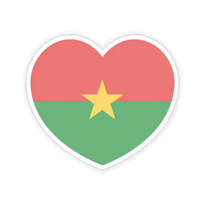 Heart Flag of Burkina Faso - STICKER Vinyl Kiss-Cut Decal 2 Inch Transparent - The Sticker Space