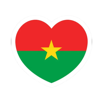 Heart Flag of Burkina Faso - STICKER Vinyl Kiss-Cut Decal 2 Inch White - The Sticker Space