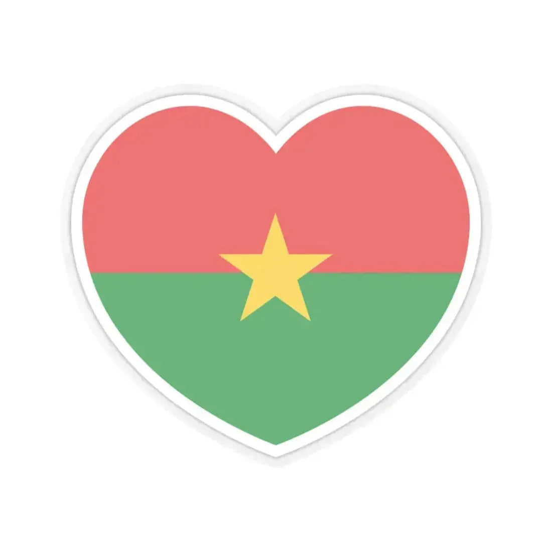Heart Flag of Burkina Faso - STICKER Vinyl Kiss-Cut Decal 3 Inch Transparent - The Sticker Space