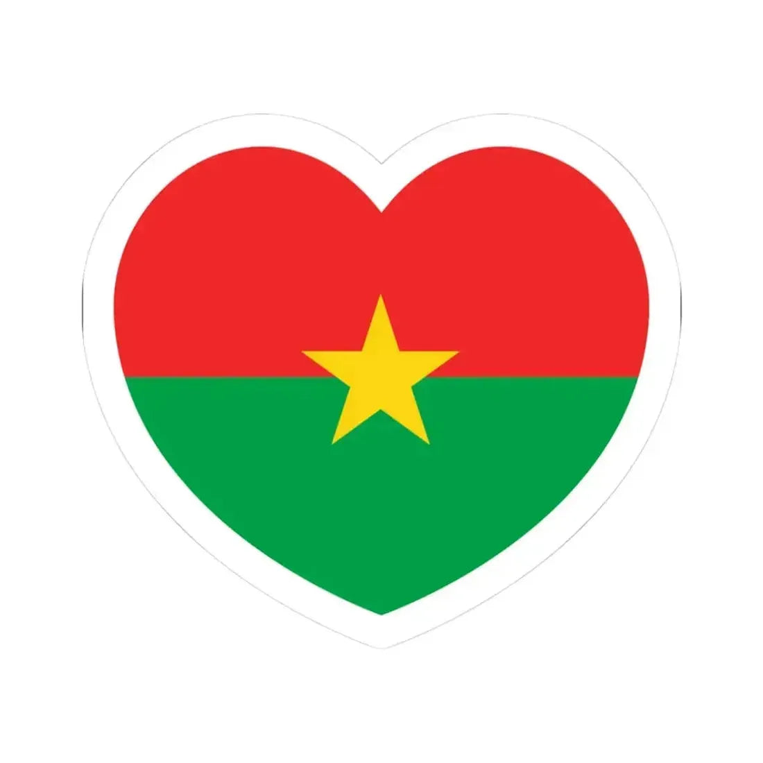 Heart Flag of Burkina Faso - STICKER Vinyl Kiss-Cut Decal 3 Inch White - The Sticker Space