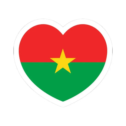 Heart Flag of Burkina Faso - STICKER Vinyl Kiss-Cut Decal 3 Inch White - The Sticker Space