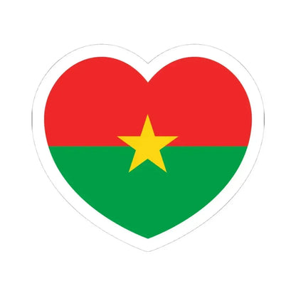 Heart Flag of Burkina Faso - STICKER Vinyl Kiss-Cut Decal 4 Inch White - The Sticker Space