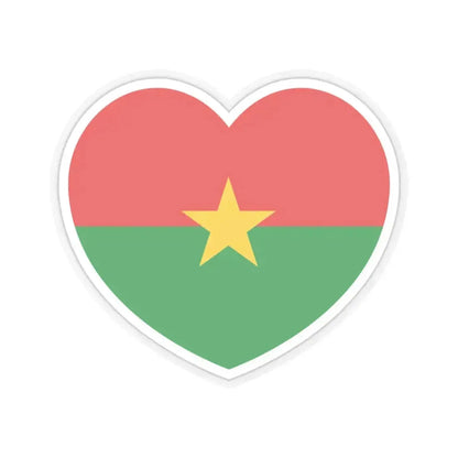 Heart Flag of Burkina Faso - STICKER Vinyl Kiss-Cut Decal 6 Inch Transparent - The Sticker Space
