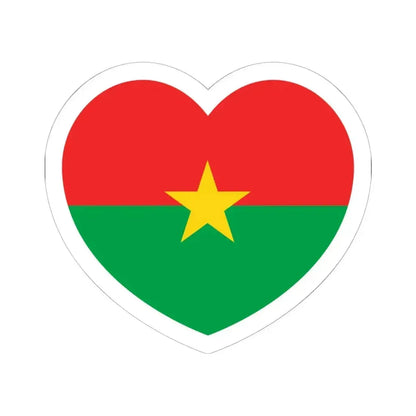 Heart Flag of Burkina Faso - STICKER Vinyl Kiss-Cut Decal 6 Inch White - The Sticker Space