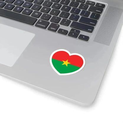 Heart Flag of Burkina Faso - STICKER Vinyl Kiss-Cut Decal - The Sticker Space