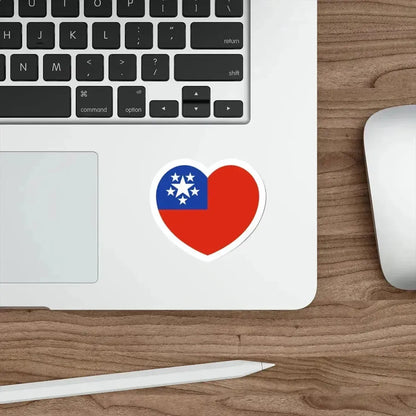 Heart Flag of Burma 1948-1974 - STICKER Vinyl Die-Cut Decal - The Sticker Space