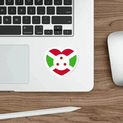Heart Flag of Burundi - STICKER Vinyl Die-Cut Decal - The Sticker Space