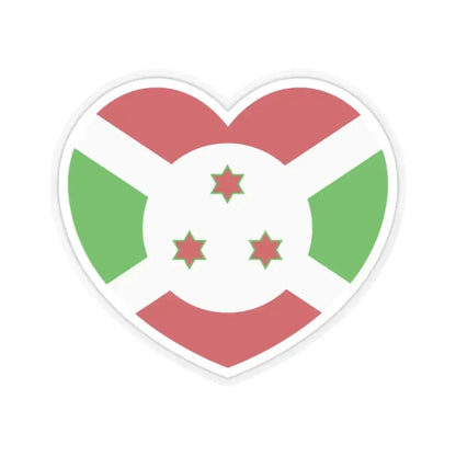 Heart Flag of Burundi - STICKER Vinyl Kiss-Cut Decal 2 Inch Transparent - The Sticker Space