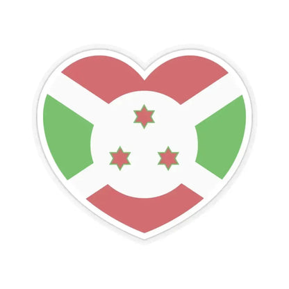 Heart Flag of Burundi - STICKER Vinyl Kiss-Cut Decal 3 Inch Transparent - The Sticker Space