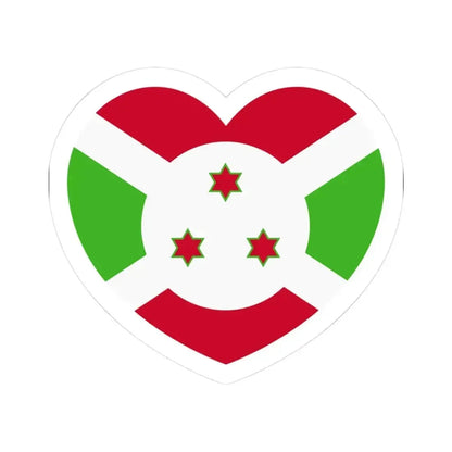 Heart Flag of Burundi - STICKER Vinyl Kiss-Cut Decal 3 Inch White - The Sticker Space