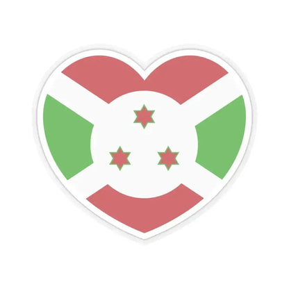 Heart Flag of Burundi - STICKER Vinyl Kiss-Cut Decal 4 Inch Transparent - The Sticker Space