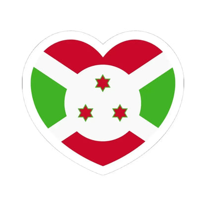 Heart Flag of Burundi - STICKER Vinyl Kiss-Cut Decal 4 Inch White - The Sticker Space