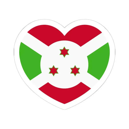 Heart Flag of Burundi - STICKER Vinyl Kiss-Cut Decal 6 Inch White - The Sticker Space