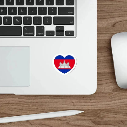 Heart Flag of Cambodia - STICKER Vinyl Die-Cut Decal - The Sticker Space