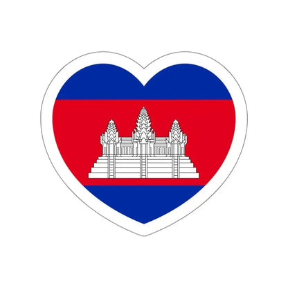 Heart Flag of Cambodia - STICKER Vinyl Die-Cut Decal White Die-Cut 5 Inch - The Sticker Space