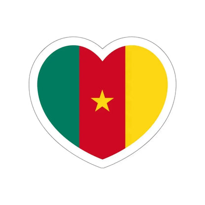 Heart Flag of Cameroon - STICKER Vinyl Die-Cut Decal White Die-Cut 4 Inch - The Sticker Space