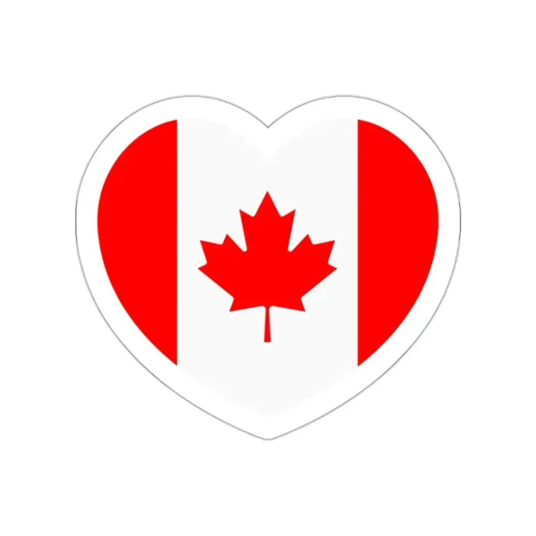 Heart Flag of Canada - STICKER Vinyl Die-Cut Decal White Die-Cut 2 Inch - The Sticker Space