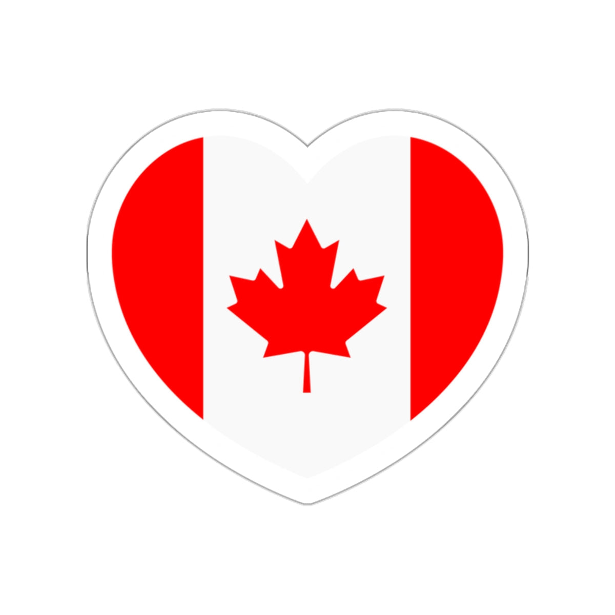 Heart Flag of Canada - STICKER Vinyl Die-Cut Decal-White-The Sticker Space