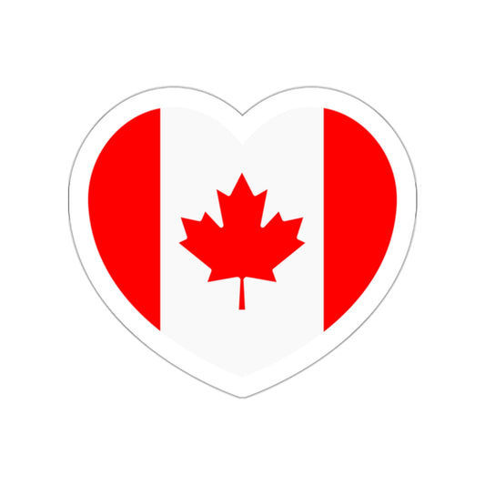 Heart Flag of Canada - STICKER Vinyl Die-Cut Decal-White-The Sticker Space