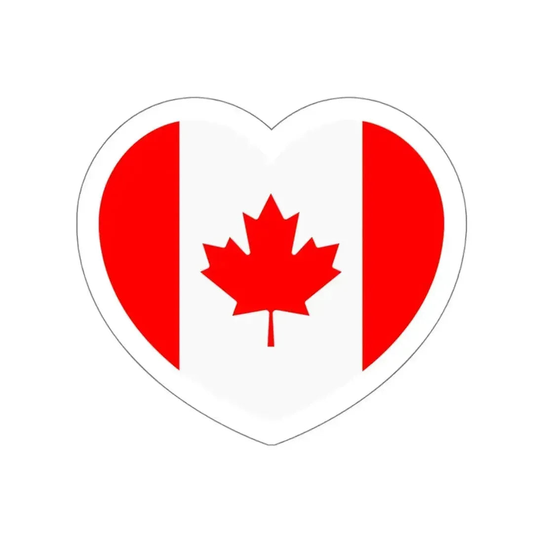 Heart Flag of Canada - STICKER Vinyl Die-Cut Decal White Die-Cut 5 Inch - The Sticker Space