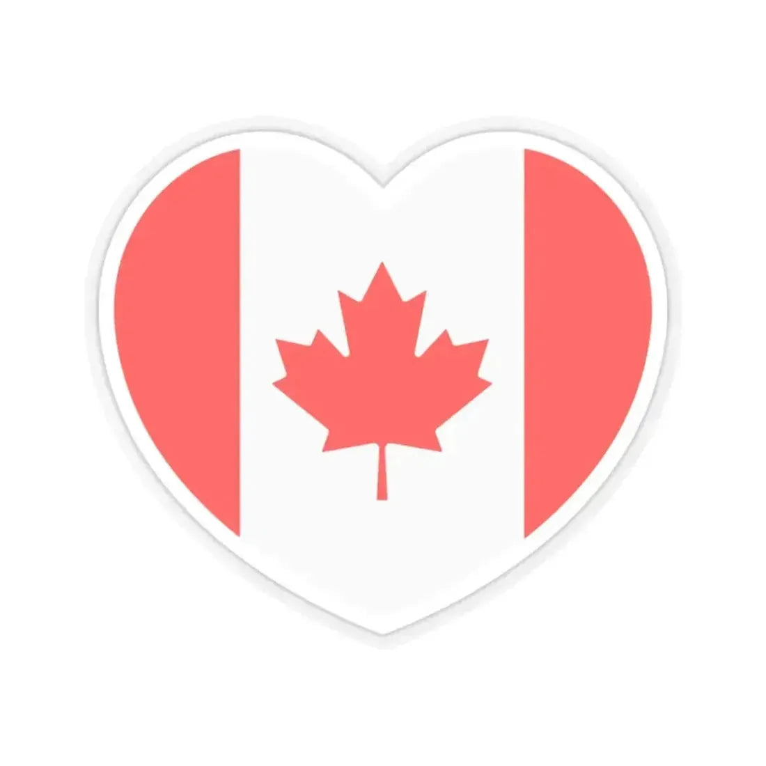 Heart Flag of Canada - STICKER Vinyl Kiss-Cut Decal 2 Inch Transparent - The Sticker Space