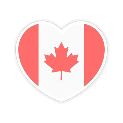 Heart Flag of Canada - STICKER Vinyl Kiss-Cut Decal 2 Inch Transparent - The Sticker Space